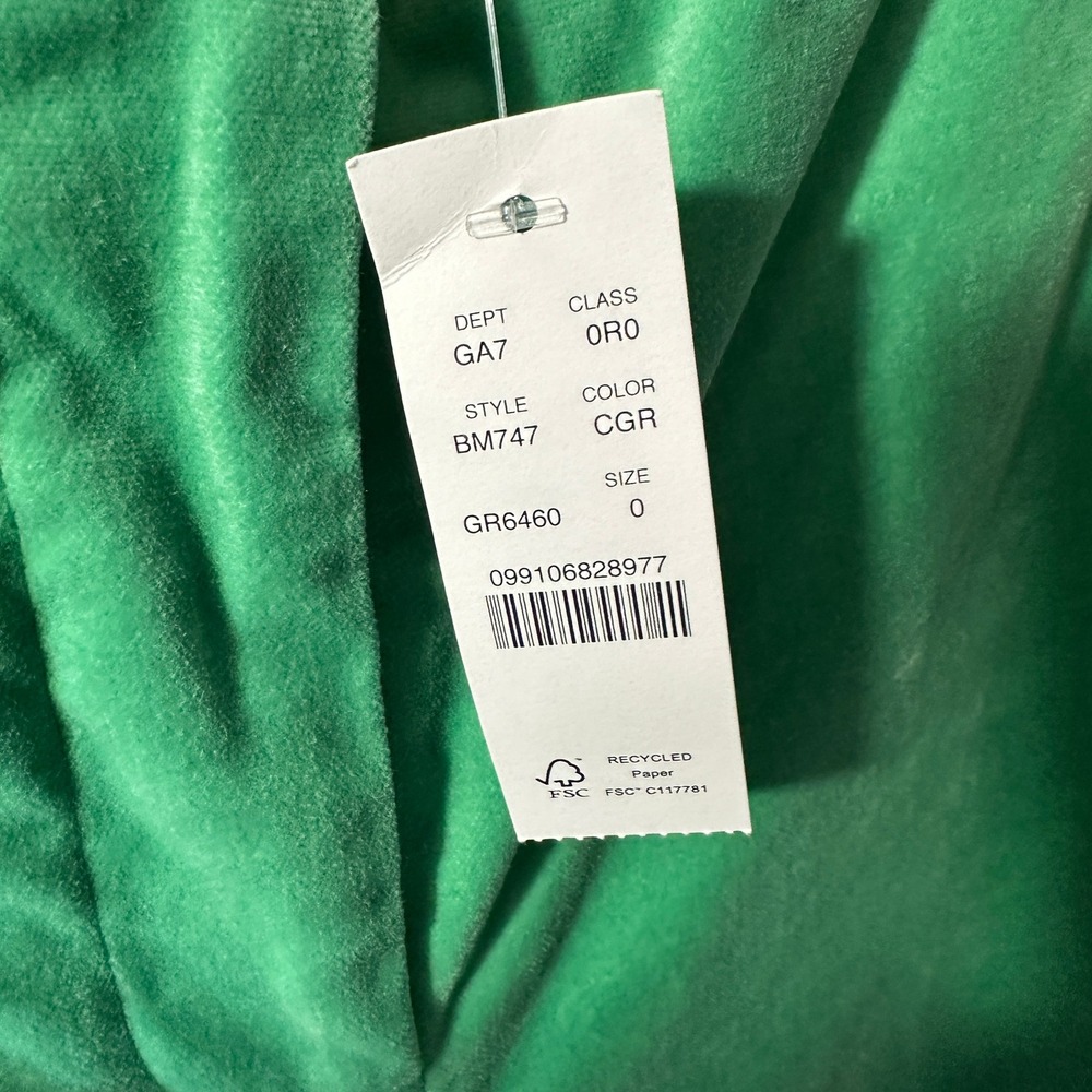 NWT J. Crew Kate Straight-leg Pant in Stretch Velvet Green Bright Womens 0 - Picture 5 of 7